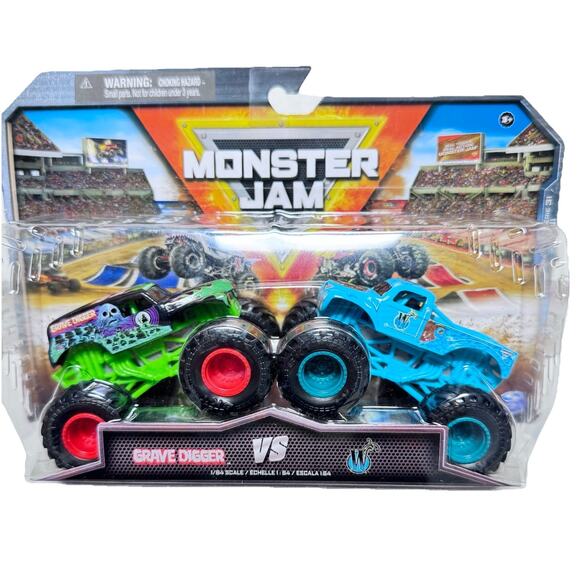 MONSTER JAM 2 PACK- GRAVE DIGGER VS WHIPLASH NEW 2025 1:64 SERIES 31 ~SEALED~ - Picture 1 of 2